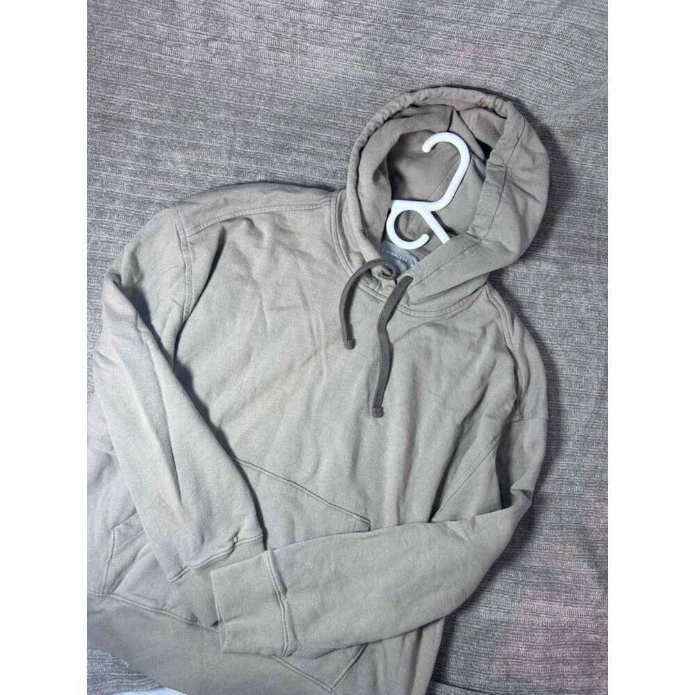 Everlane French Terry Hoodie Pullover Women's XL Tan Beige Sweatshirt